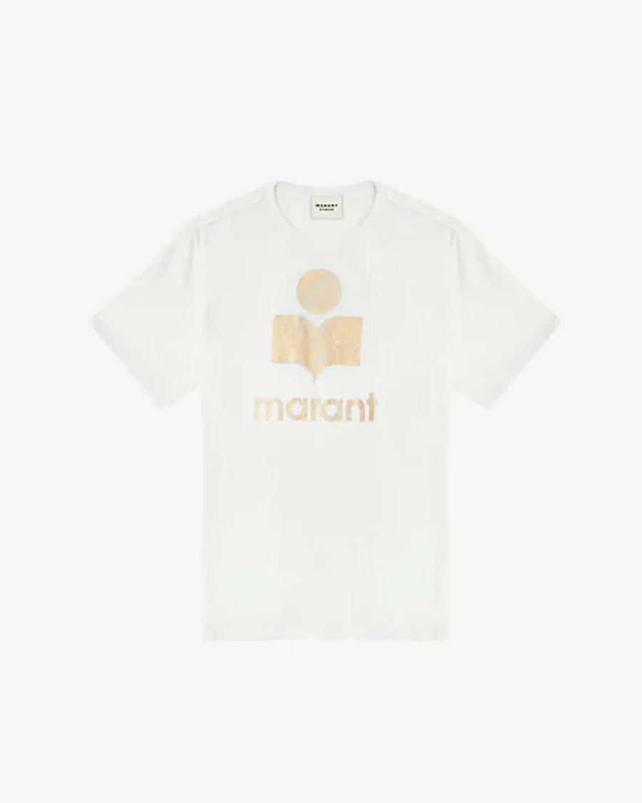 Zewel T-shirt in White/Light Gold