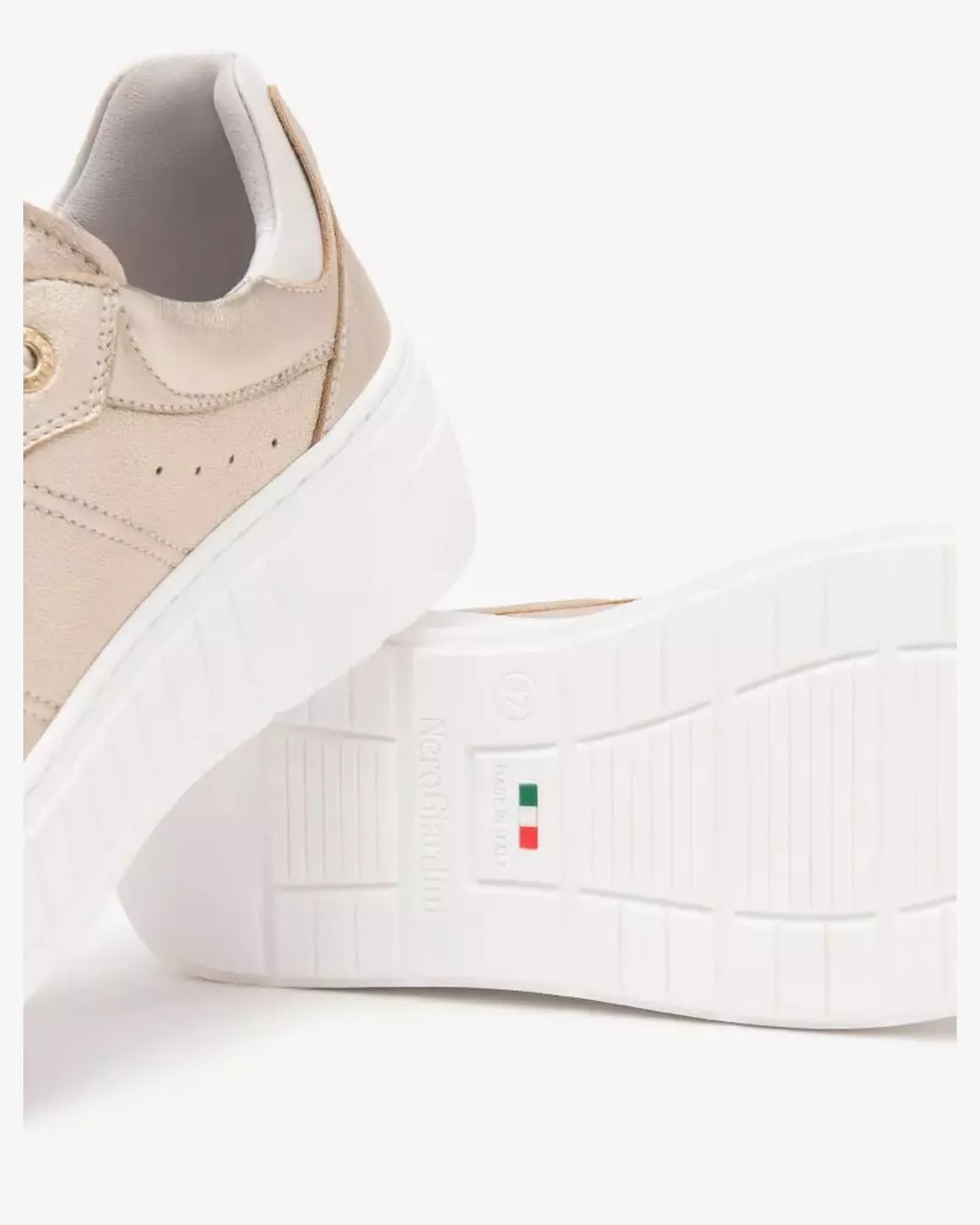 Platform Sneaker in Gold