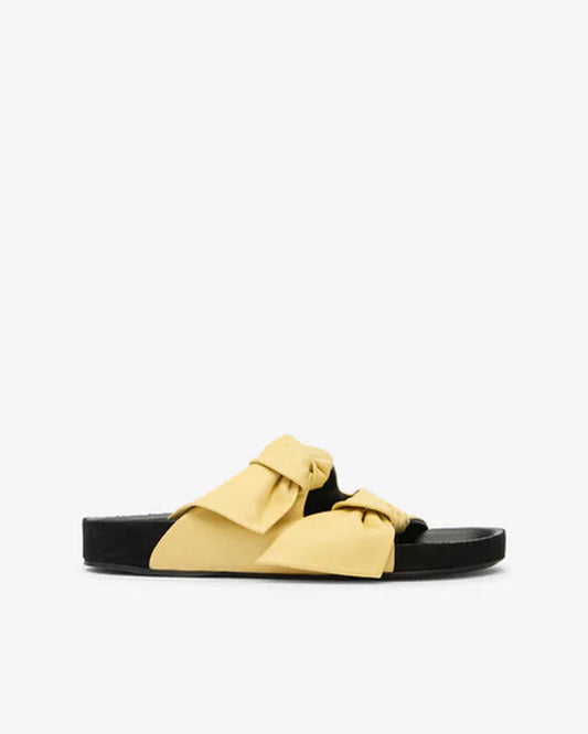 Lennyo Bow Sandals in Butter