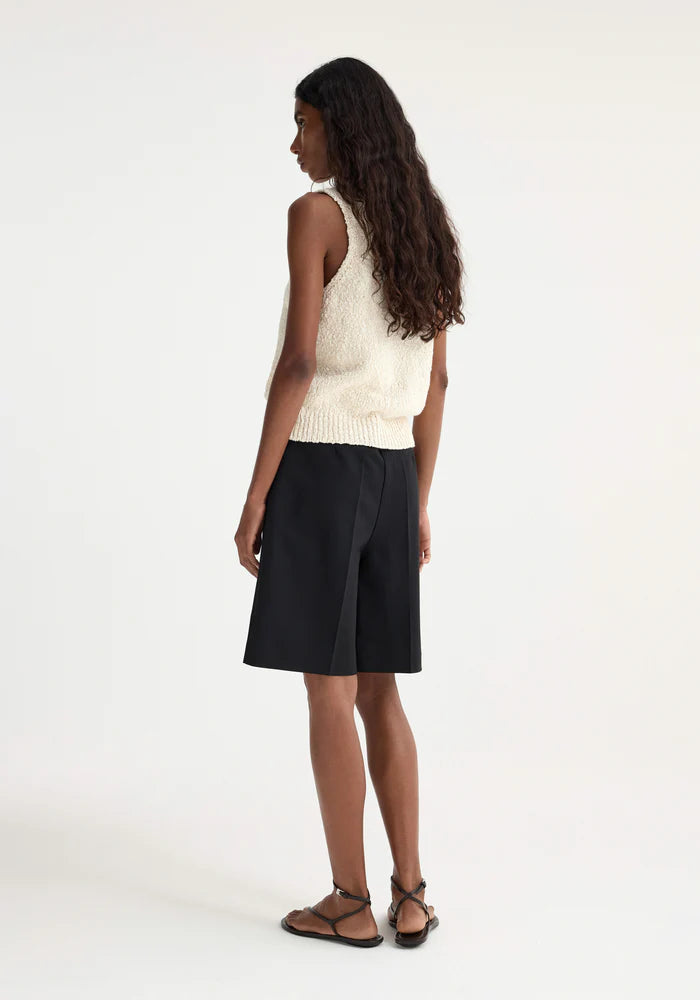 KNITTED HALTER TOP OFF WHITE-ROHE