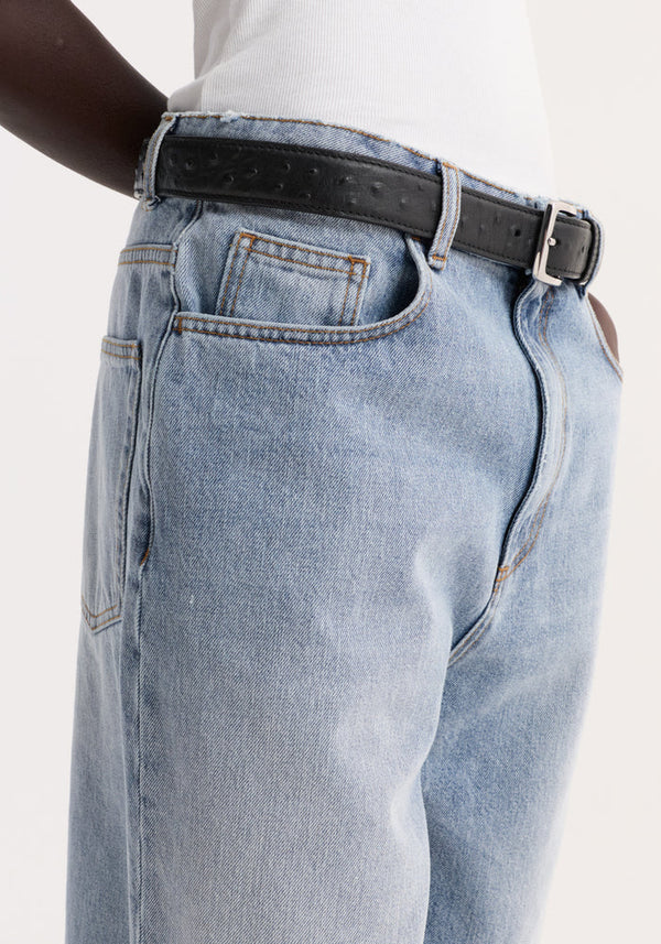 Baggy Fit Denim Shorts in Classic Blue