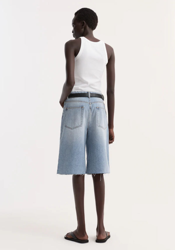Baggy Fit Denim Shorts in Classic Blue