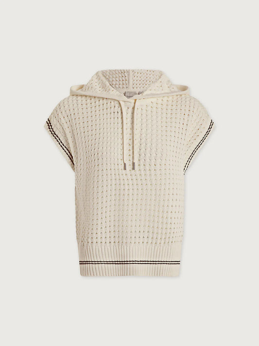 Vittoria Knit Hoodie in Snow White