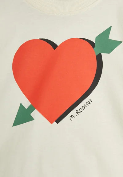 Arrowed Heart Tee in Off White