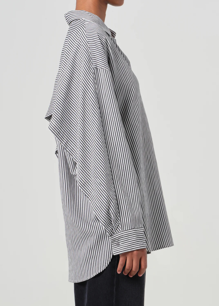 BRONA SHIRT IN SOLENE STRIPE  - AGOLDE