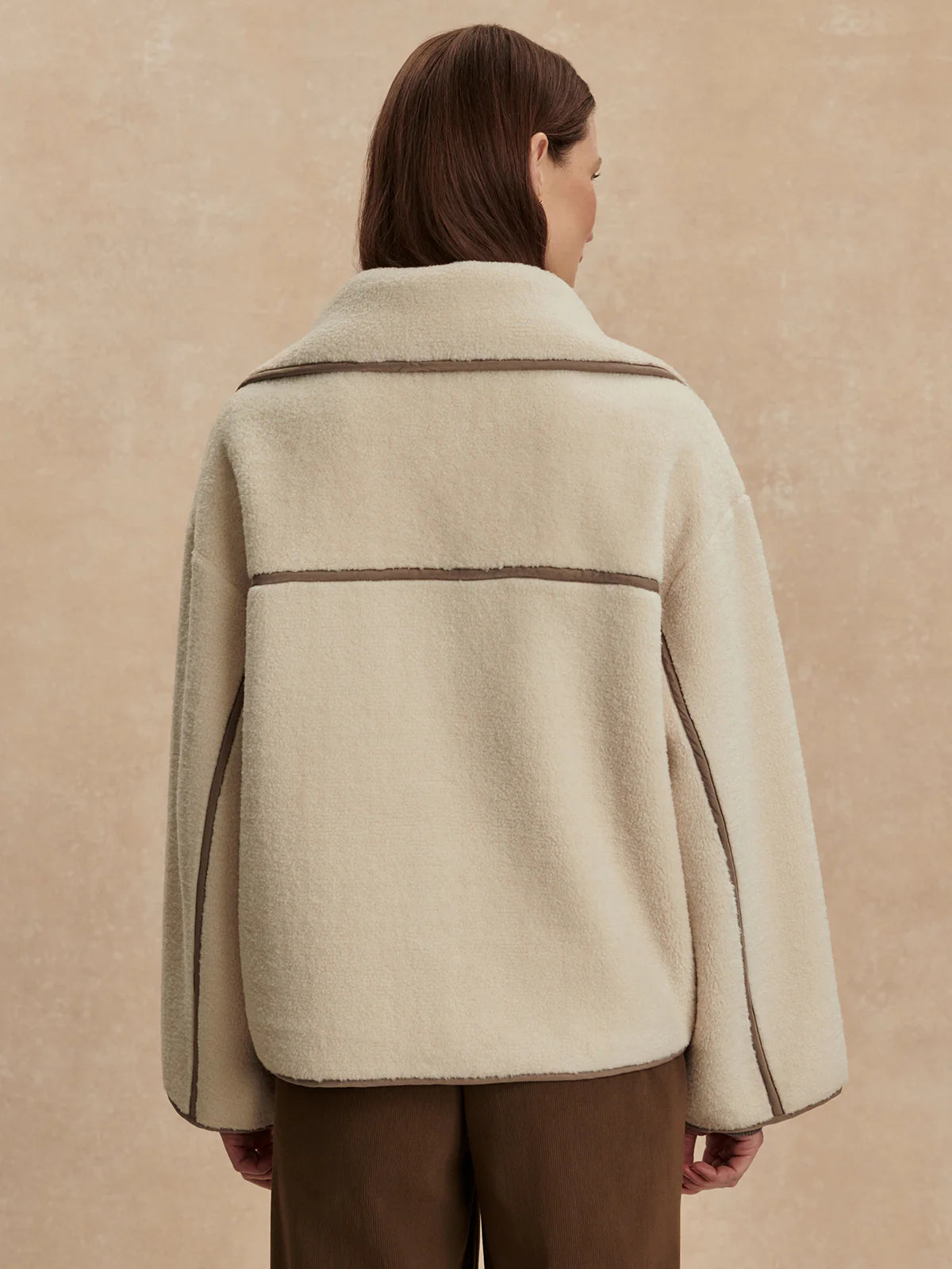 Romane Boxy Sherpa Jacket in Sandshell