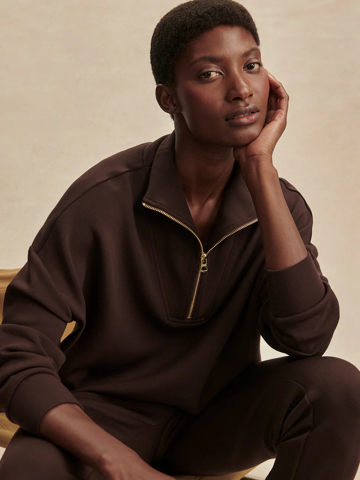 Hawley Half-Zip in Coffee Bean