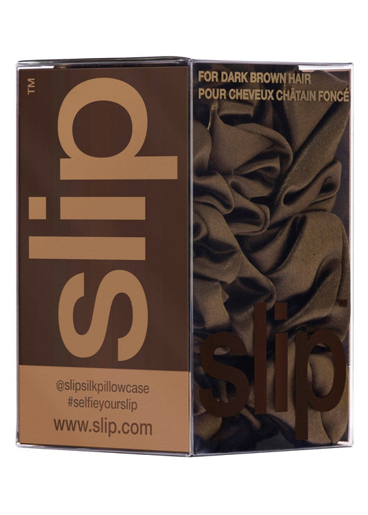 ASSORTED SCRUNCHIES DARK BROWN - SLIP