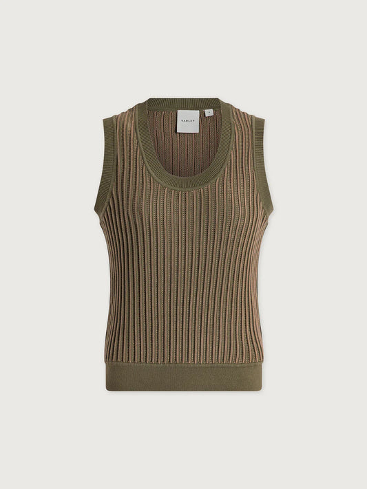 Aldcroft Stitch Knit Tank in Olivine