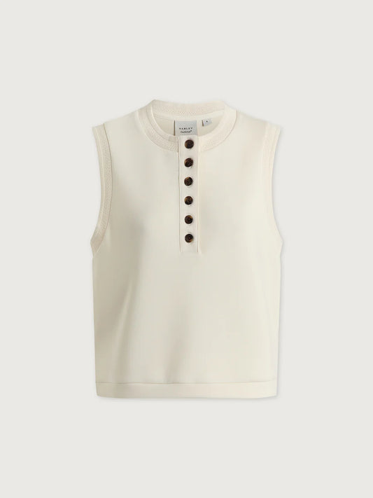 Marla Button Placket Tank in Pristine