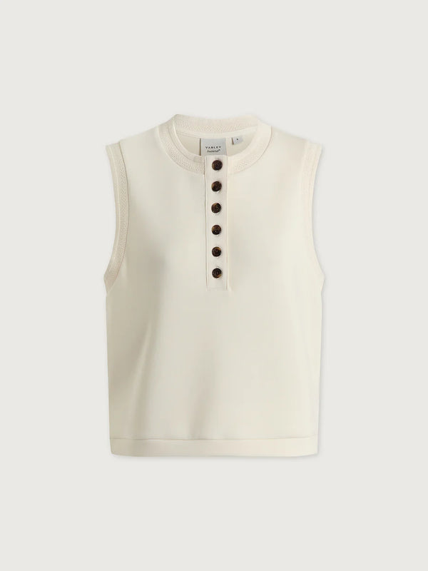 Marla Button Placket Tank in Pristine