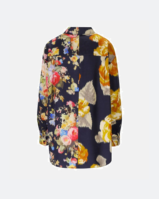 Oversized Shirt with Floral Print