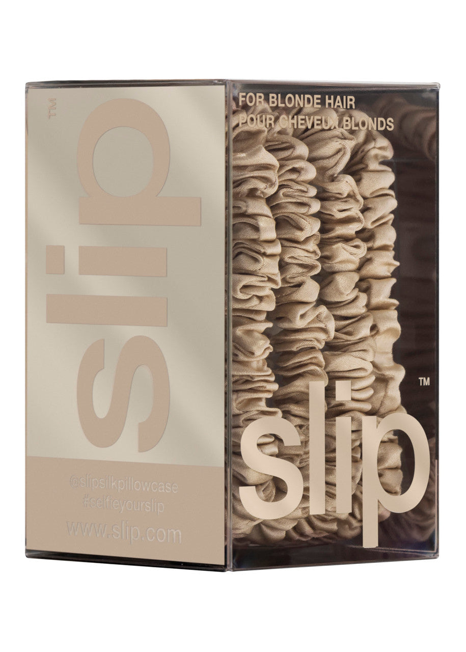 PURE SILK SKINNY SCRUNCHIES BLONDE - SLIP