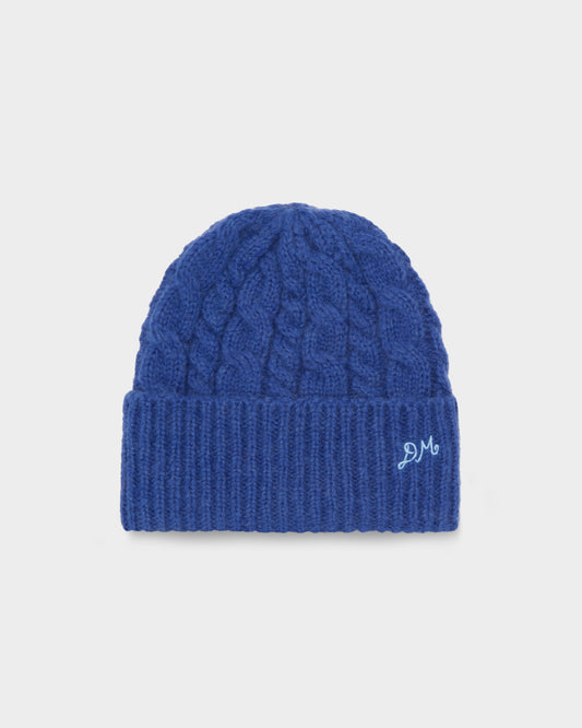 Cable Knit Beanie in Cobalt