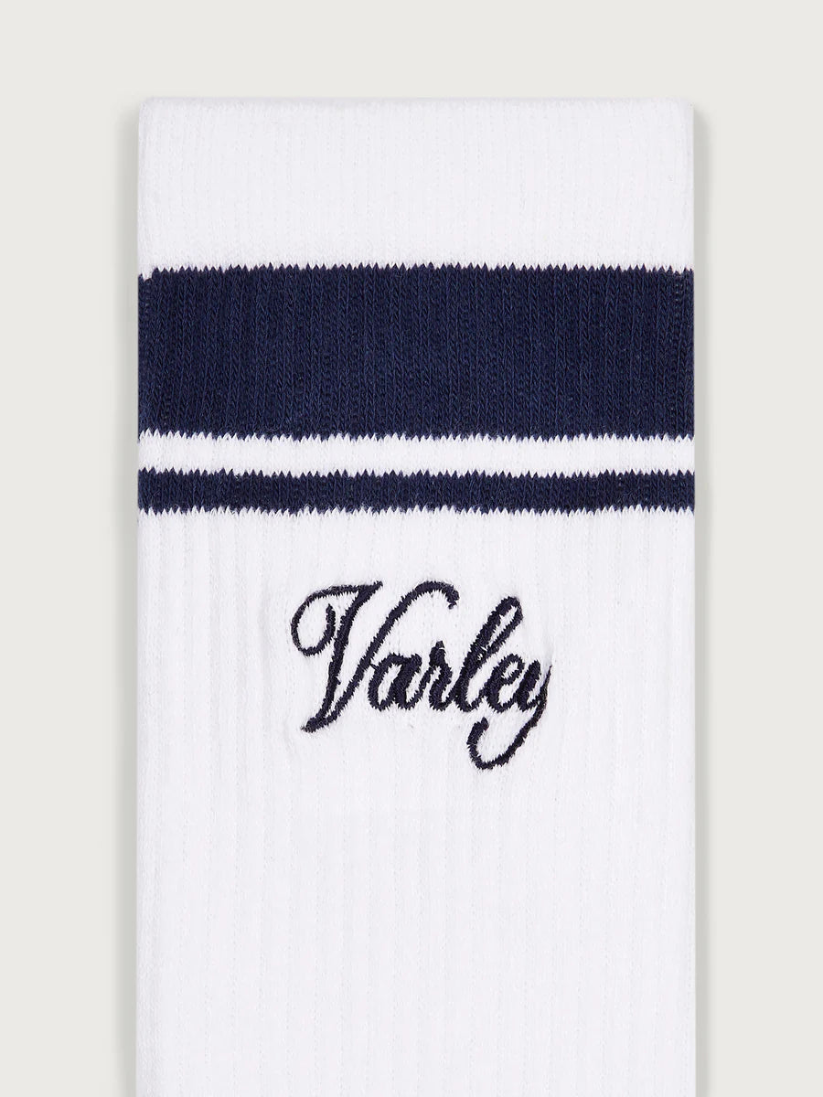 Lamar Club Stripe Sock in White / Blue Nights