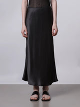 Silk Longuette Skirt in Brown