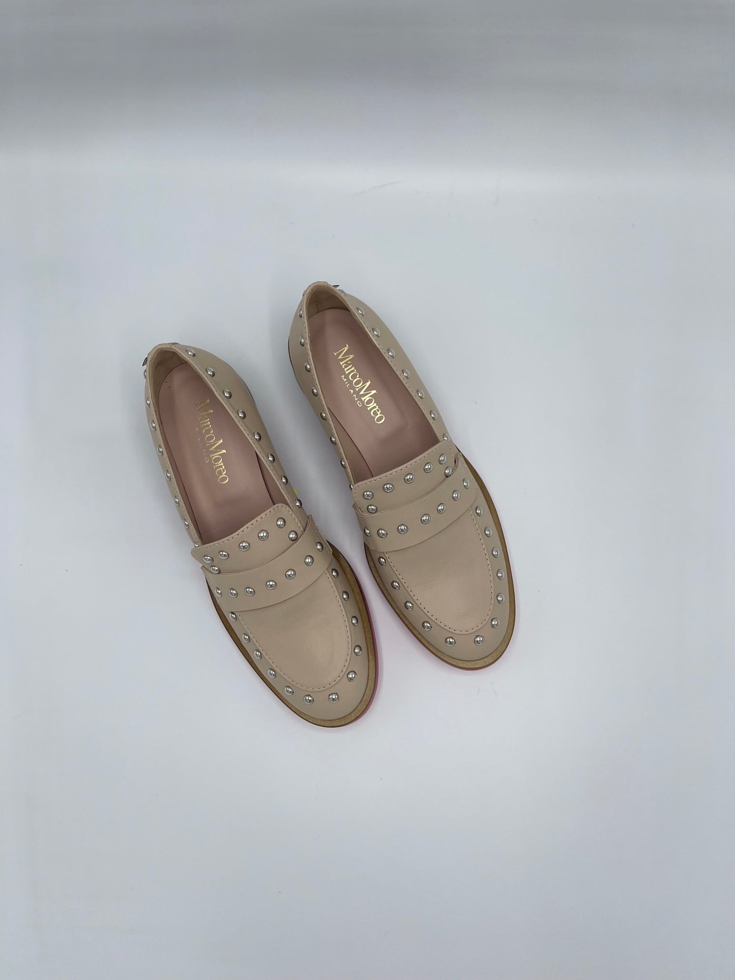 NAPPA BEIGE STUDDED LOAFER - MARCO MOREO