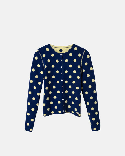 Tabitha Reversible Cardigan in Navy/Butter
