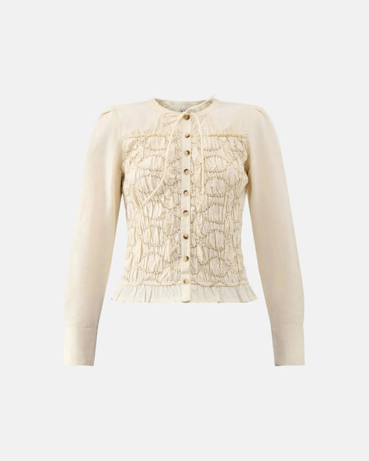 Elliana Smocked Cardi in Butter