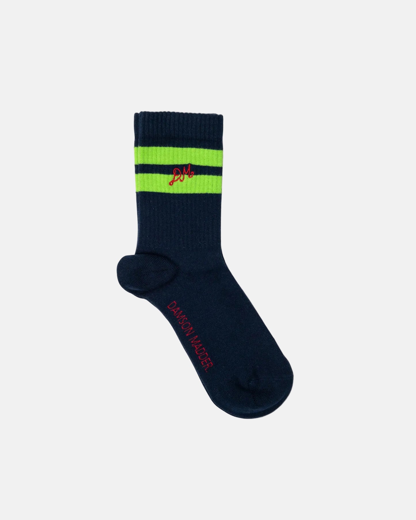 Sporty Calf Socks in Navy/Lime