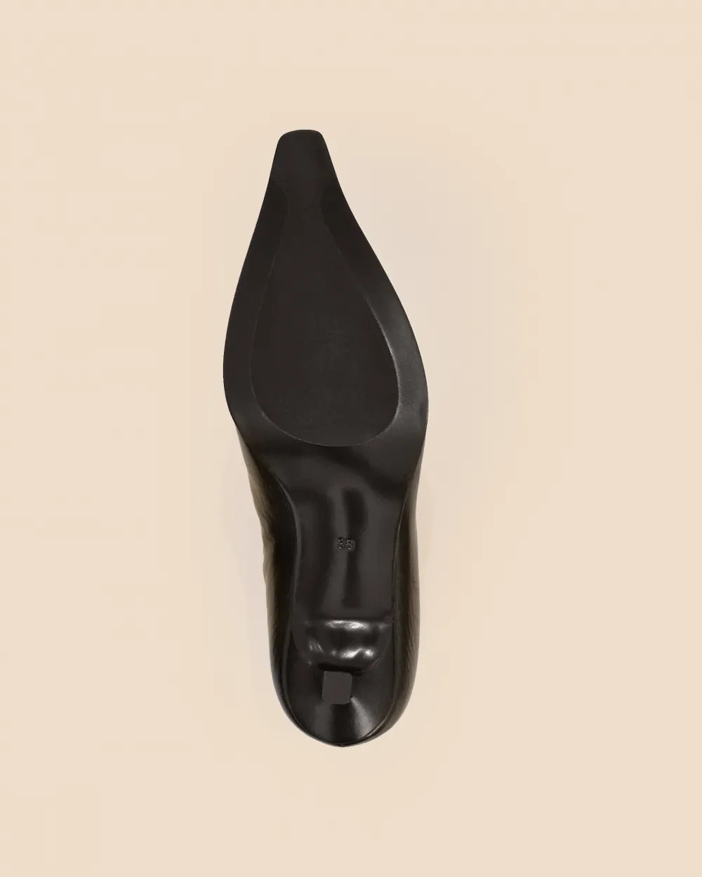 Vivienne Low Heeled Boots with Pointed Toes in Crinkled Black Leather