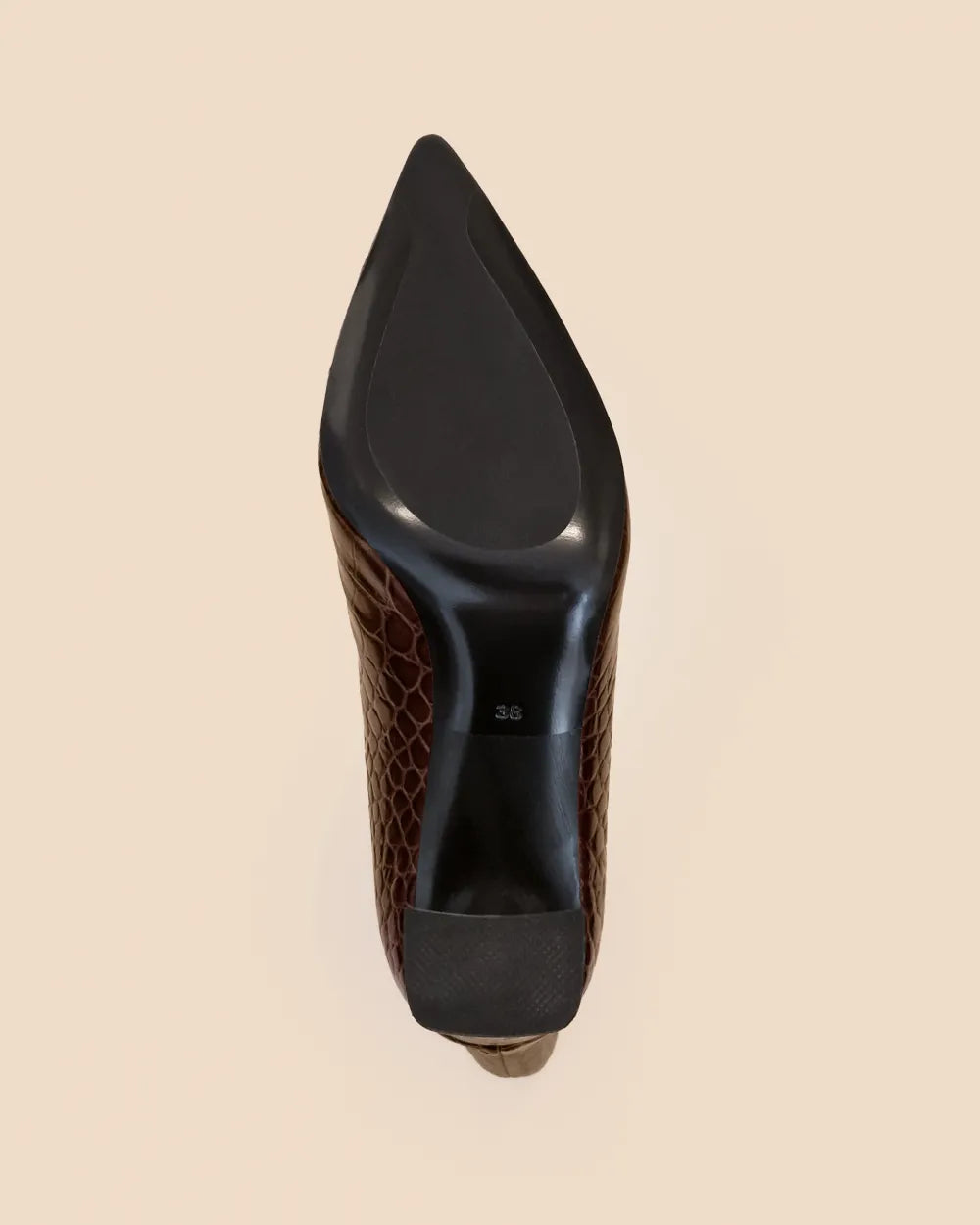 Wassily Boots with High Block Heel in Chocolate Crocodile Leather