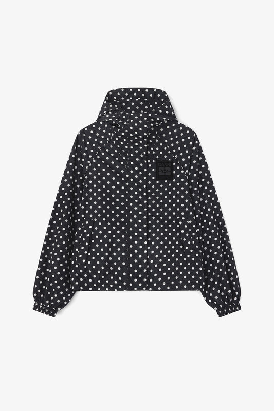 Flyweight Nylon Polka Dot Jacket in Black