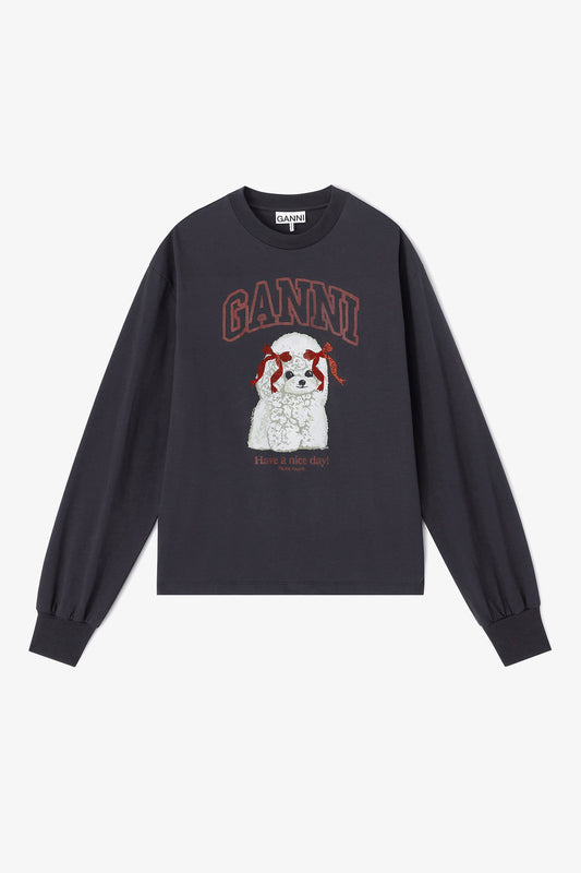 Poodle Longsleeve Tee in Grey