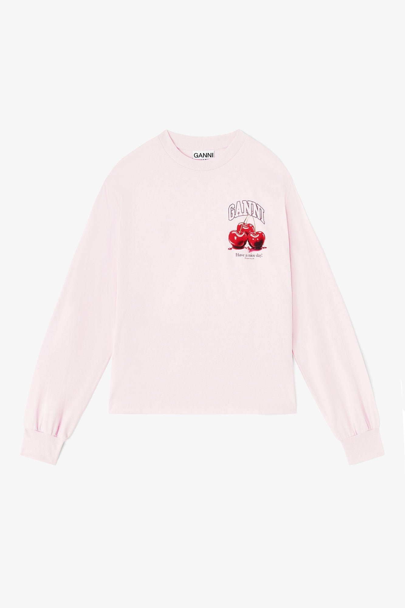 Cherry Longsleeve Tee in Chalk Pink