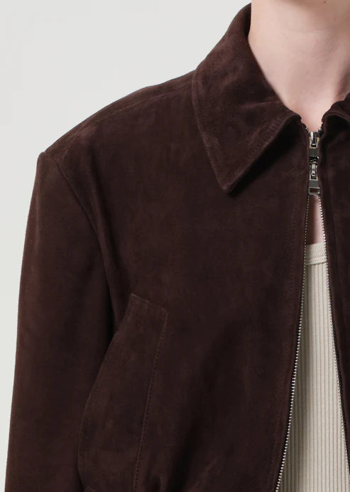 Nahla Cropped Suede Jacket in Root