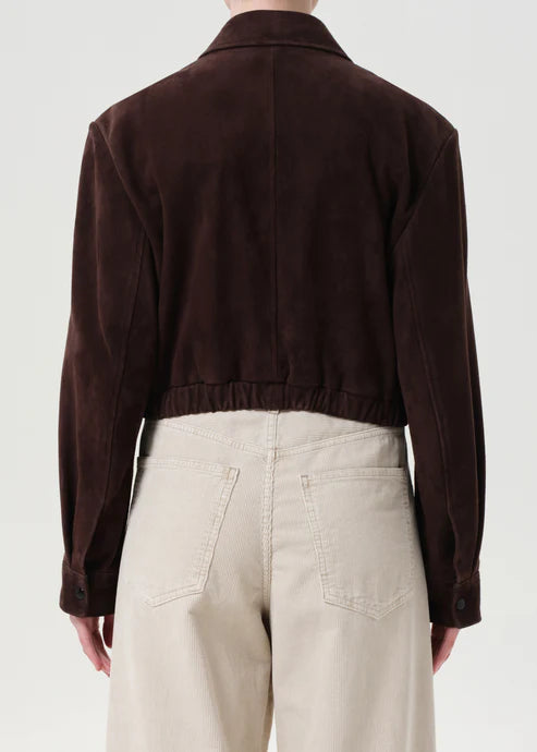 Nahla Cropped Suede Jacket in Root