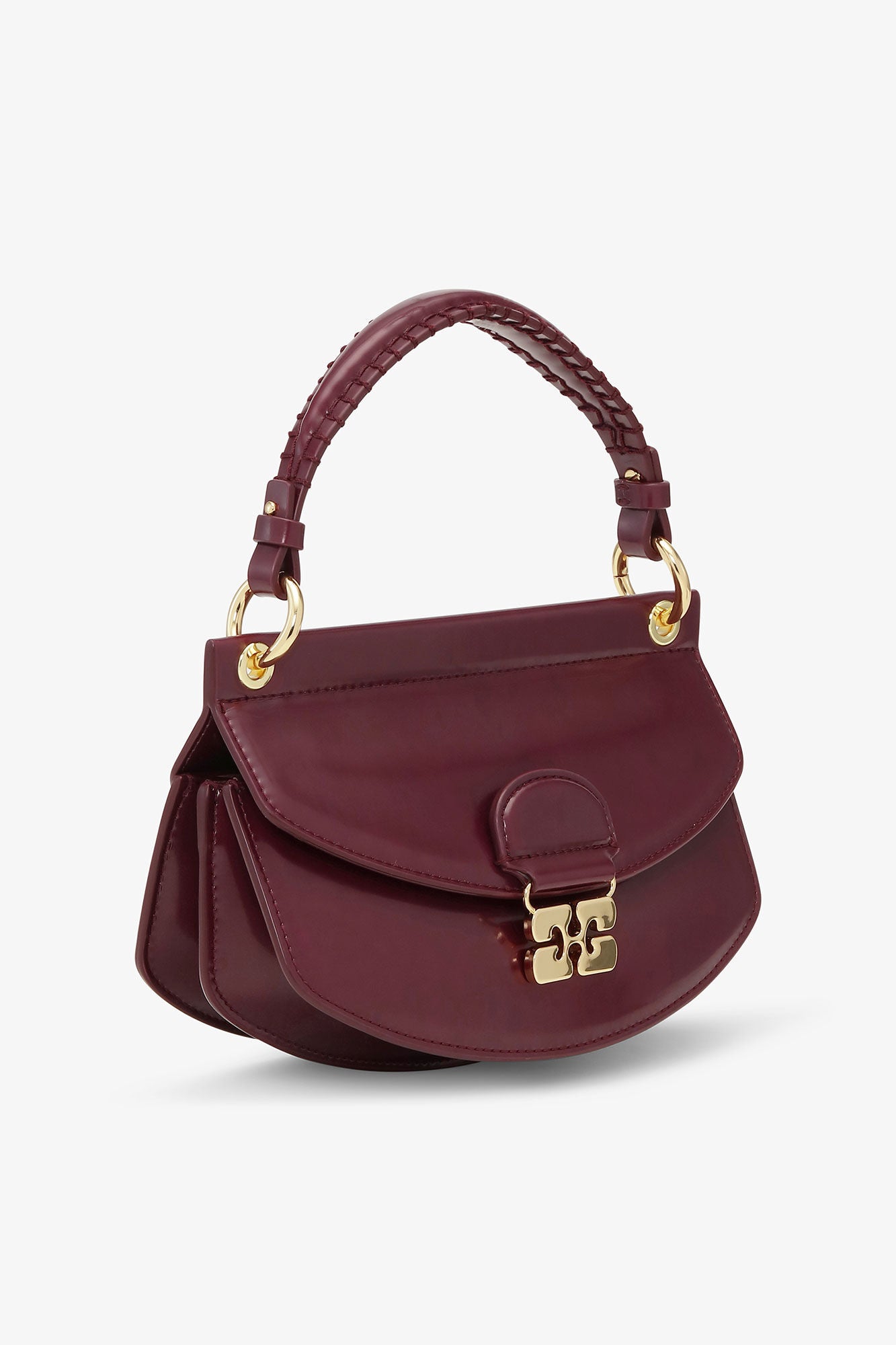 Burgundy mini top handle apo-g bag - Ganni