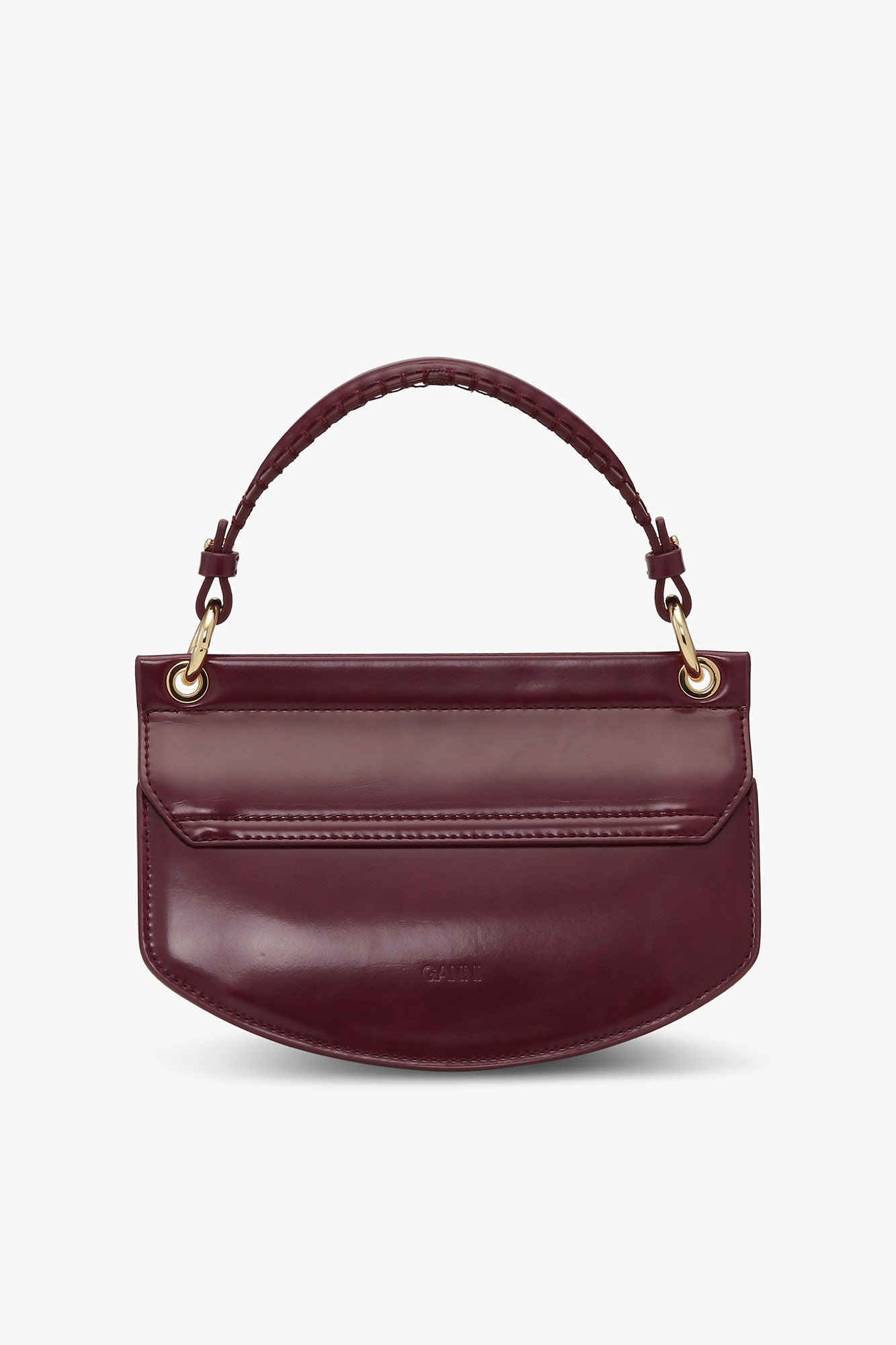 Burgundy mini top handle apo-g bag - Ganni