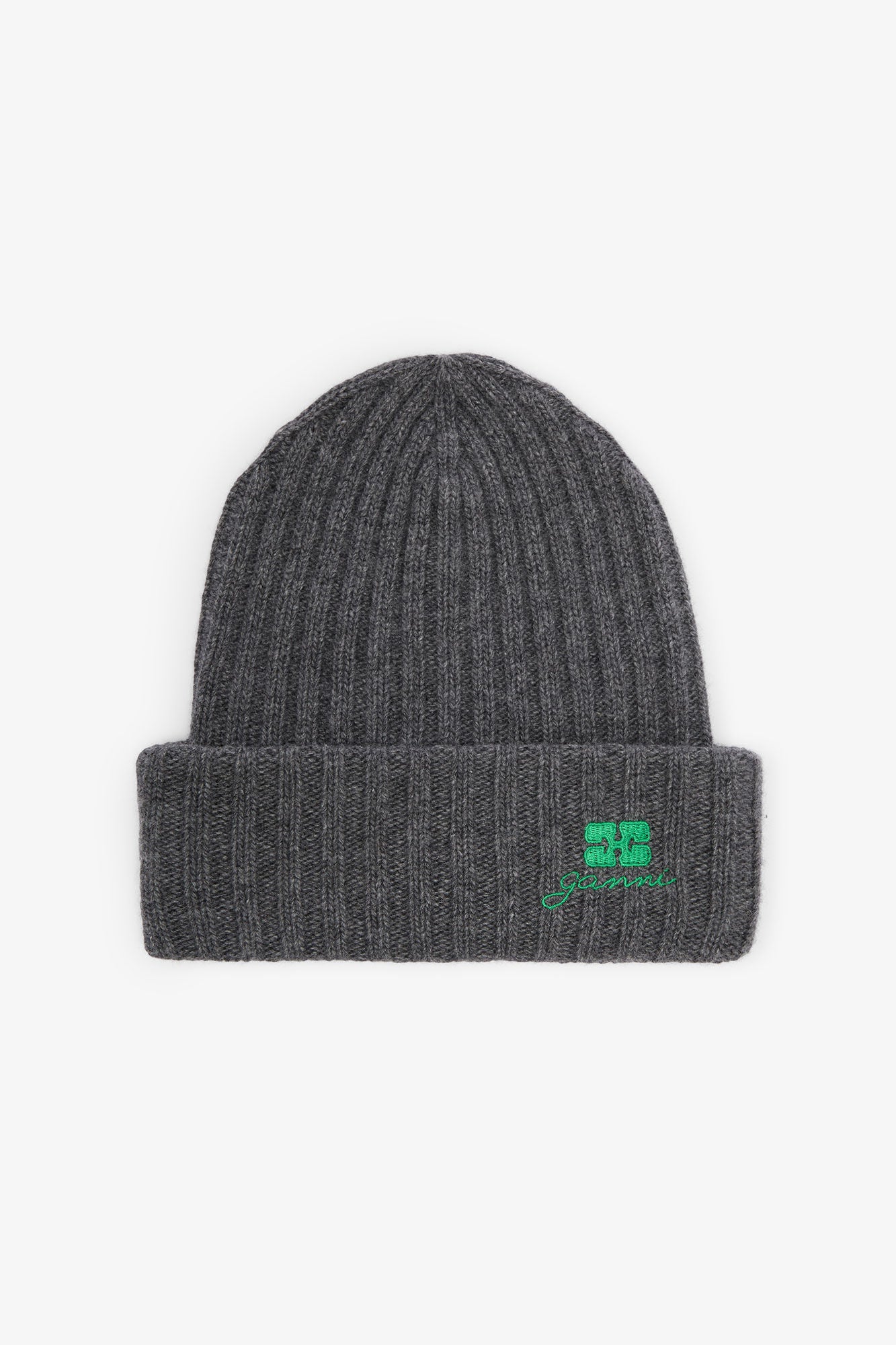 Wool Knit Beanie in Grey