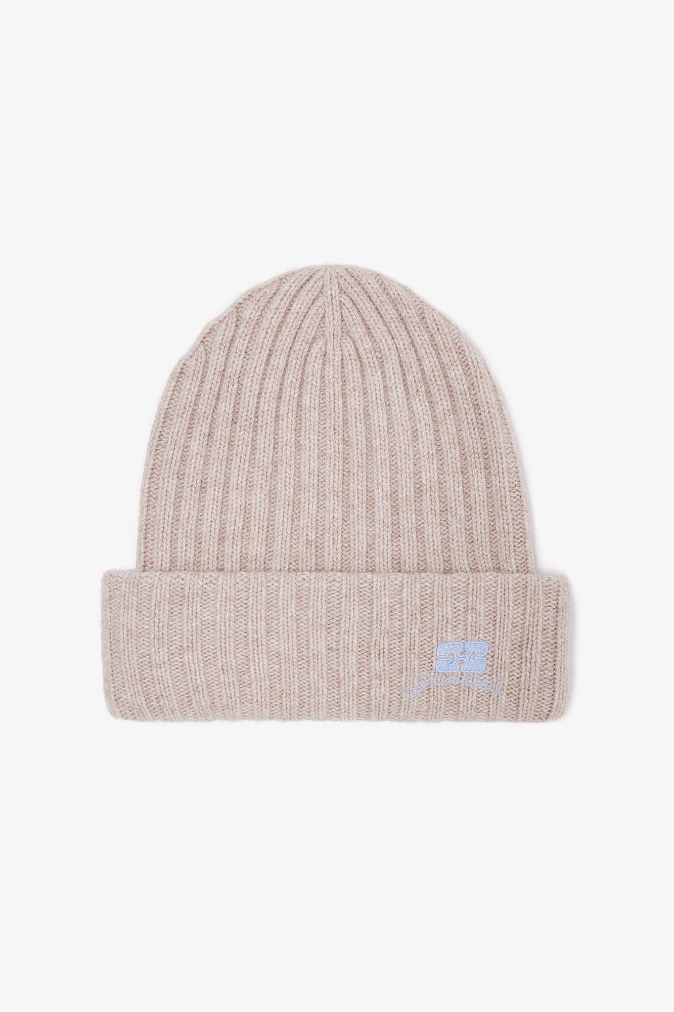 Wool Knit Beanie in Sand