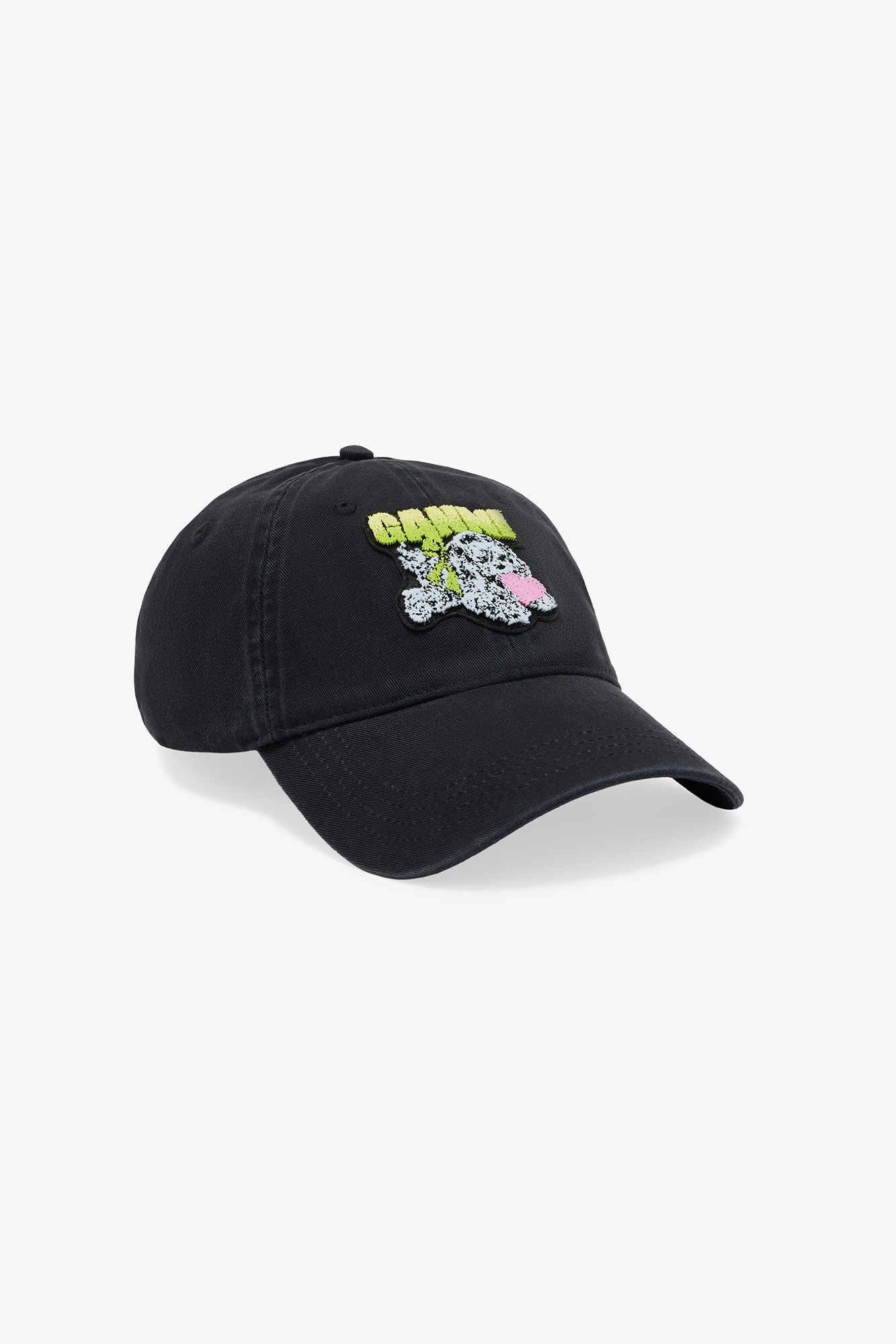 Puppy Canvas Cap in Black