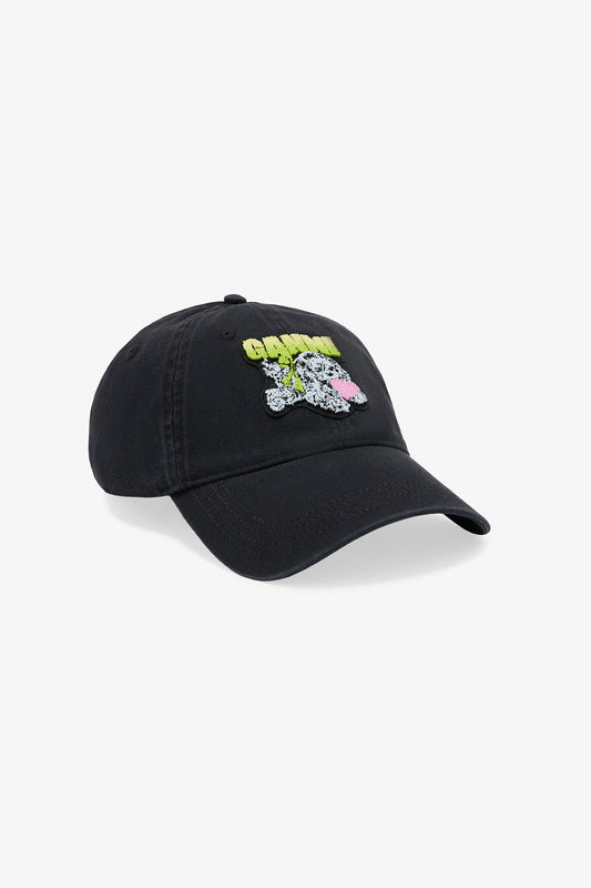 Puppy Canvas Cap in Black