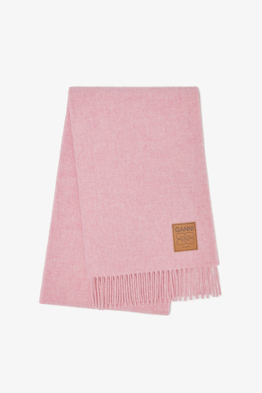 Double Face Wool Solid Scarf in Mauve Morn