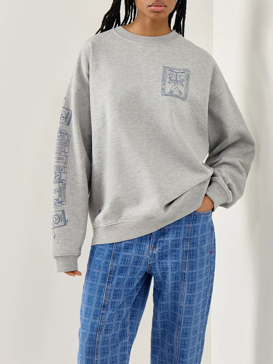 The Reader Sweatshirt in Grey Marl