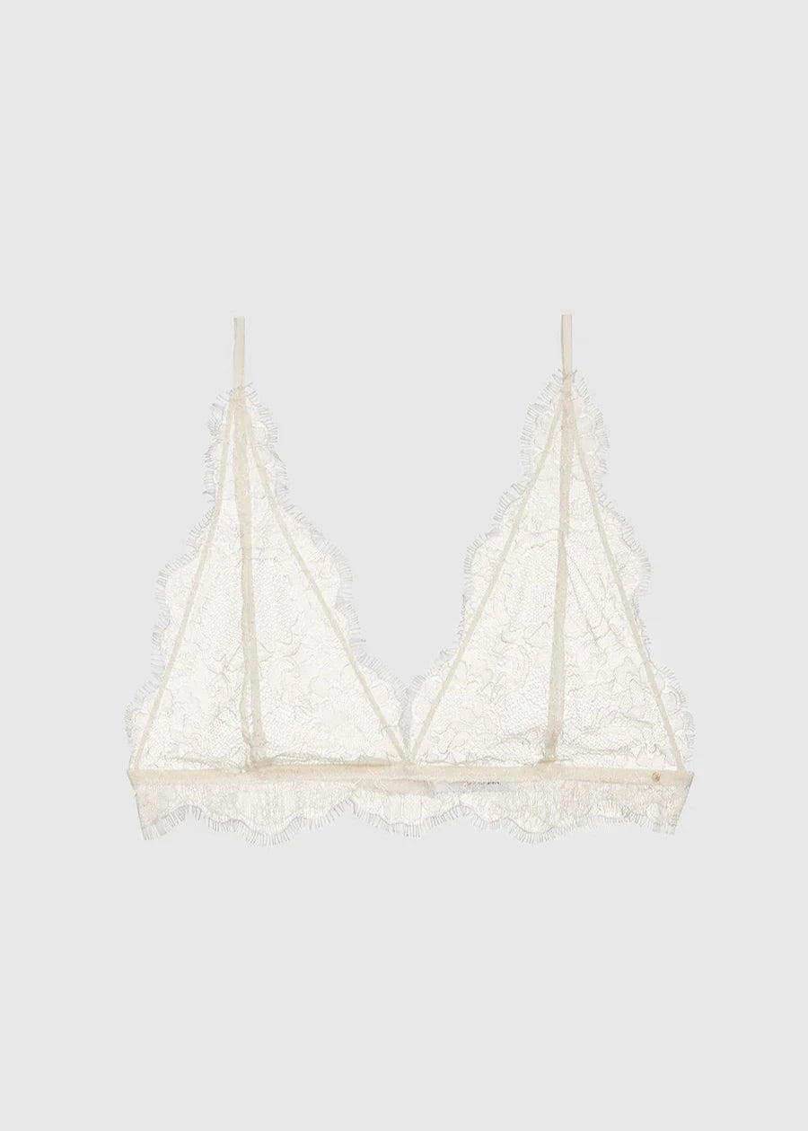 DELICATE LACE BRA IVORY - ANINE BING
