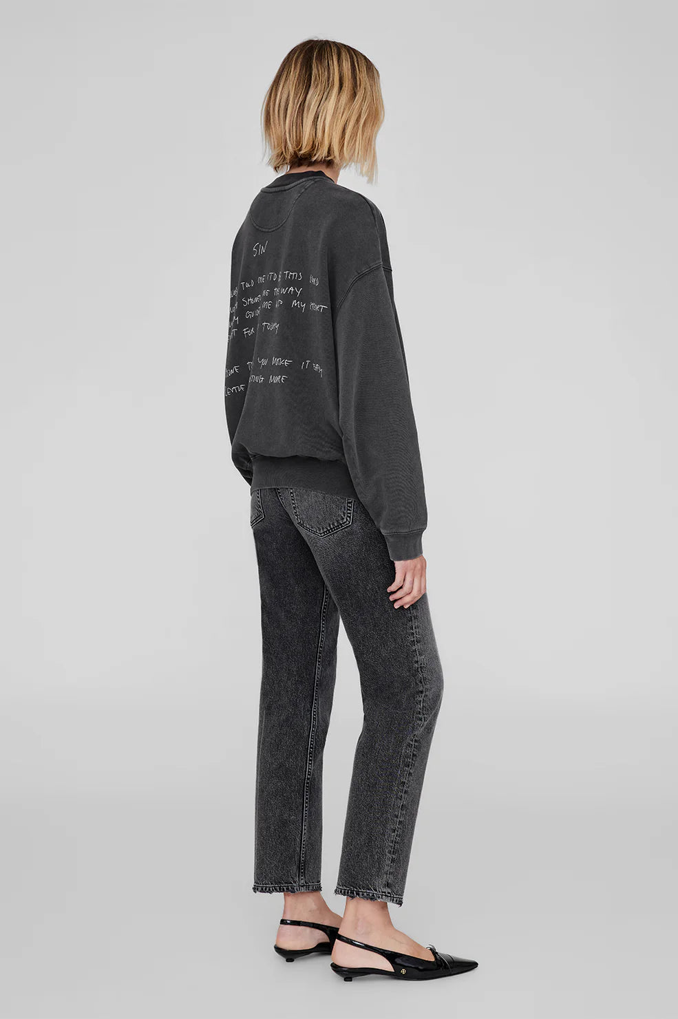 Jaci Sweatshirt Lyrics  in Washed Black