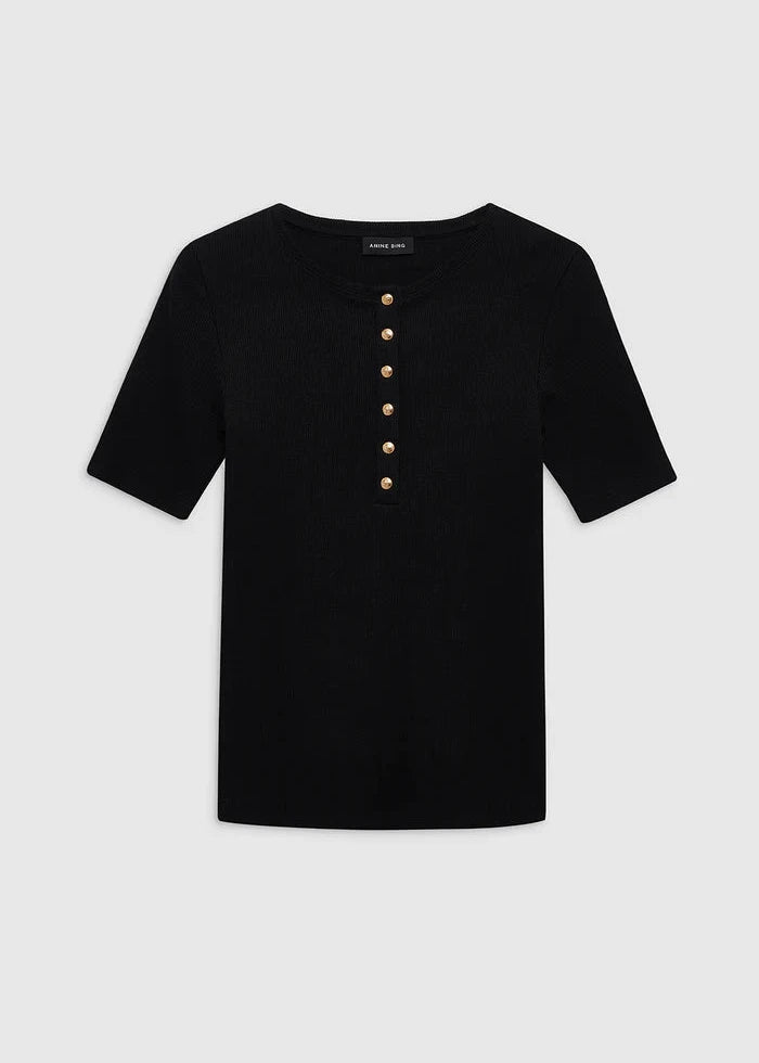 ALESSIA TEE BLACK - ANINE BING