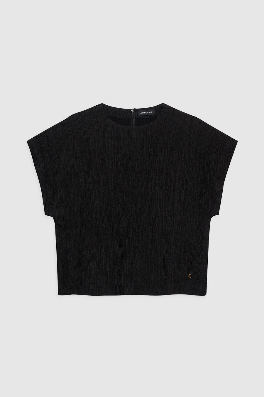 JOLLIE TOP - BLACK CRINKLE - ANINE BING