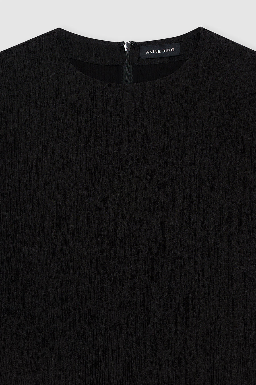 JOLLIE TOP - BLACK CRINKLE - ANINE BING