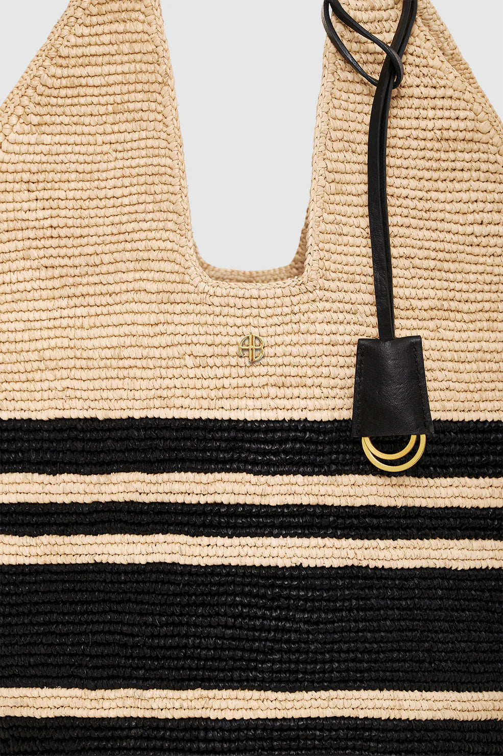 Leah Stripes Hobo Raphia Bag