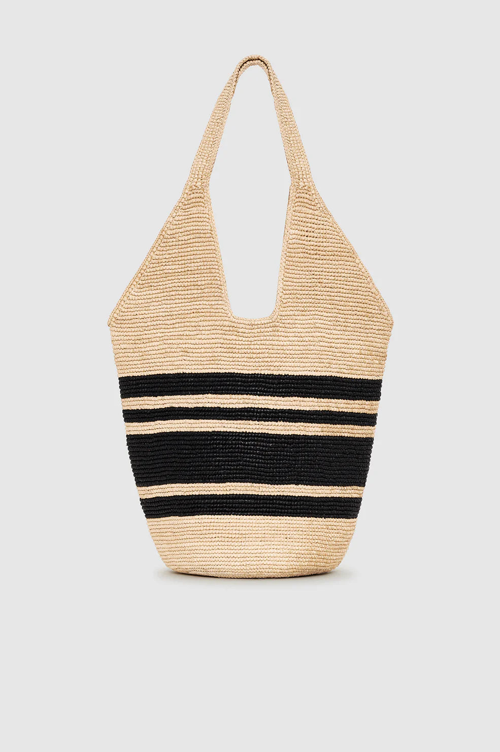 Leah Stripes Hobo Raphia Bag