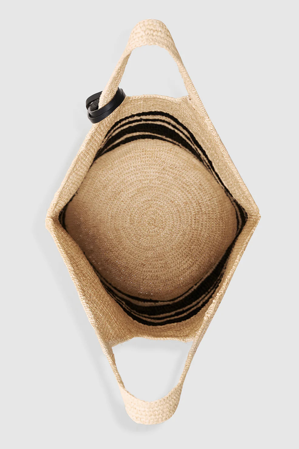 Leah Stripes Hobo Raphia Bag