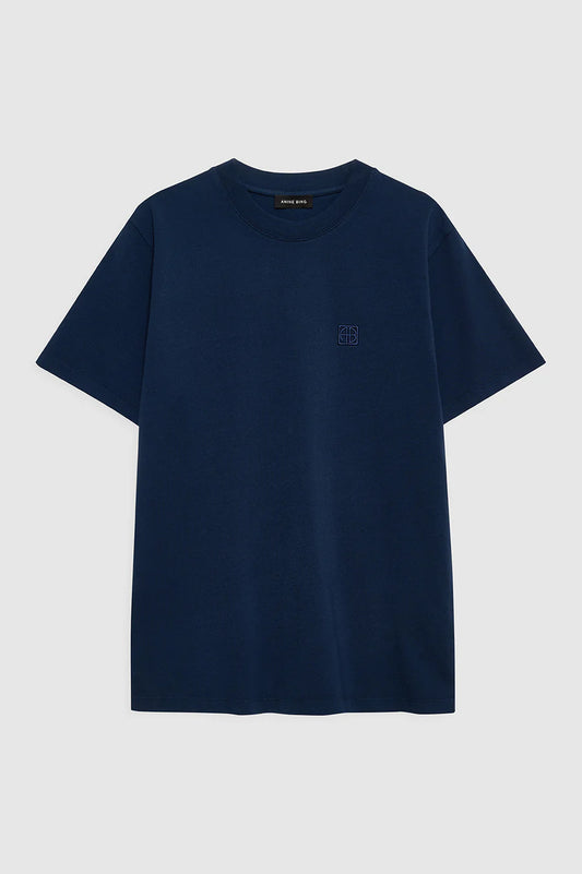 Lily Tee  Framed Monogrom  in Washed Navy
