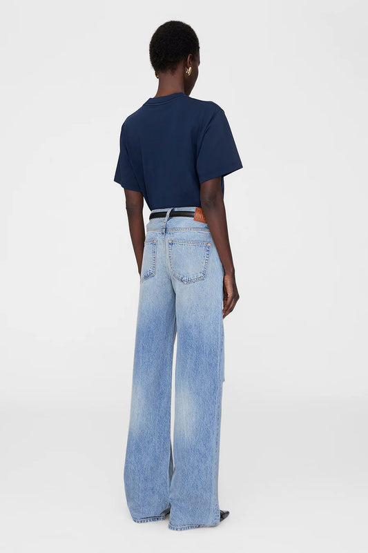 Lily Tee  Framed Monogrom  in Washed Navy