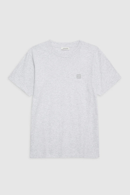 Lili Tee Framed Monogram in Heather Grey